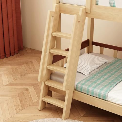 Holz-Etagenbettleiter mit Handläufen, Belastbarkeit 150kg, Leiter für Hochbetten, Breitere Rutschfeste Stufen, Optimaler Abstand, Einfache Montage, für Schlafzimmer(155cm/61in)