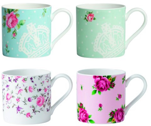 Royal Albert New Country Roses Teeparty-Becher, 4 Stück
