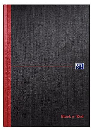 Oxford Black n' Red, Notizbuch A4, Hardcover, gebunden, liniert, schmal, liniert, 192 Seiten, 1 Notizbuch
