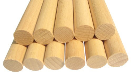 Hagspiel Lot de 30 baguettes rondes en hêtre 5 mm, 40 cm ou 20 cm de long, lisses