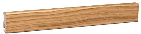 KGM Sockelleiste Modern – Furnierte Massivholz-Sockelleiste in Eiche lackiert – Maße: 2400 x 16 x 40 mm – 1 Stück