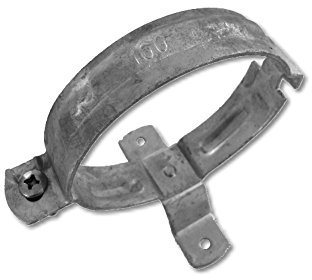 dachrinnen-shop.de: Verzinkte Rohrschelle für Holzmontage (Stahl, Silber, DN100)