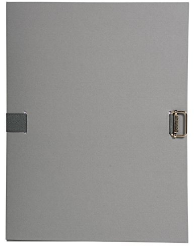 Exacompta 730E Dokumentenmappe DIN A4 mit dehnbarem Rücken bis zu 13 cm aus starkem Karton mit gefärbtem Stoffeinband grau ideal für Ihre Unterlagen und Dokumente