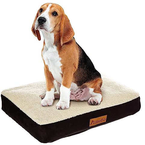 Ellie-Bo - Letto per cani in pelle scamosciata, parte superiore in pelle di pecora, ideale da inserire nella gabbia, dimensione: 91,4 cm