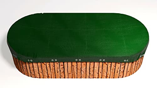GRASEKAMP Qualität seit 1972 Abdeckplane für Pool oval 625x360cm Planenmaß 700x440cm Sommer Winter