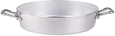 Pentole Agnelli, FAMA632, Casseruola Bassa Con 2 Maniglie in Acciaio Inox, Alluminio, Argento