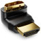 deleyCON Adaptador HDMI - Ángulo de 90°- Clavija HDMI Macho - Contactos Chapados en Oro - 3D 1080p Full HD - Negro