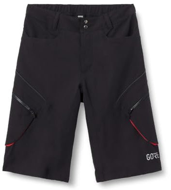 GORE WEAR Herren C3 Trail Shorts, Schwarz/Rot, XL EU