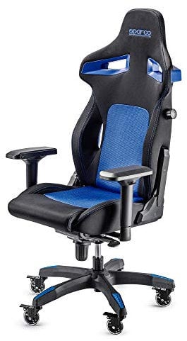 Sparco Sedia da Gaming, Nero/Azzurro, Large