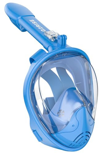 G2RISE® Schnorchelmaske, Tauchmaske, Faltbare CO2-sichere Schnorchel Vollmaske mit Kameraposition für Kinder und Erwachsene
