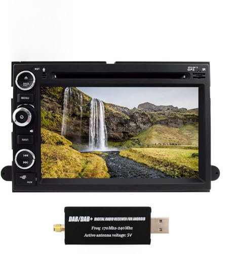 XISEDO 7 Android 9.0 Autoradio 6 Core RAM 4G ROM 64G In-Dash Car Radio Autonavigation mit DVD Player für Ford Explorer, F150, Mustang, Fusion (mit DAB Dongle)