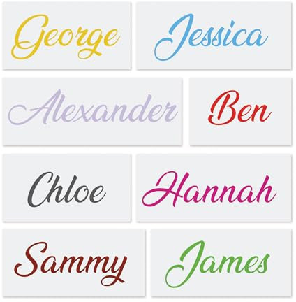 Beautiful Personalised Vinyl Name Stickers 3 cm Height 21 Beautiful Colours. Perfect for Weddings - Glass - Box - Wine - Bottles - Label Decal
