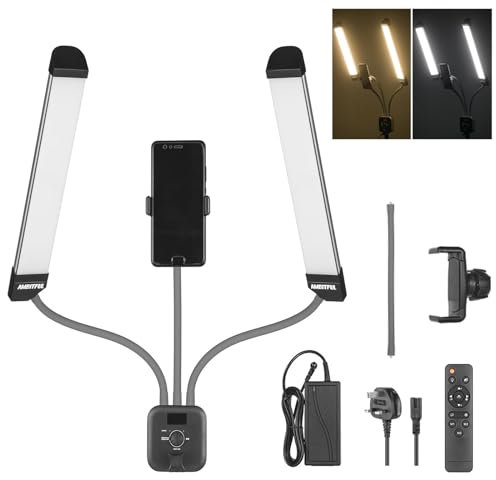 AMBITFUL AL-20 Doppelarme 40W 3000K – 6000K LED-Licht Lange Streifen LED-Licht mit LCD-Bildschirm für Fotostudio Live Broadcast