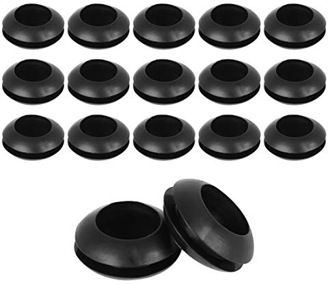 X AUTOHAUX 250Stk. 10mm Gummitülle Doppelseitig Elektrokabelschutz | Schwarz, Für Auto, Außen-Ø 16mm, Höhe 7mm, Nutbreite 2mm, Montage-Ø 11.5mm, Isolierend, Temperaturbeständig, Flammwidrig