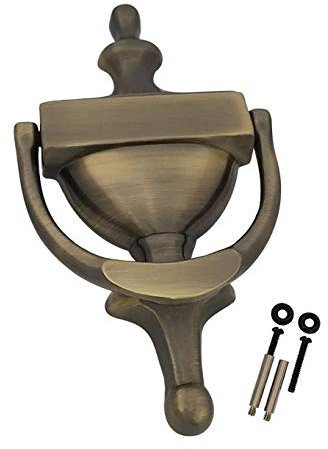 QCAA Türklopfer aus massivem Messing, 17,8 cm, antikes Messing, hergestellt in Taiwan, 1 Stück
