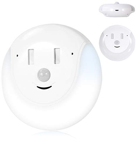 Multifunktionale Energieeffiziente Smiley-Induktion des menschlichen Körpers Nachtlicht Schlafzimmer Kleiderschrank Induktionslampe LED-Bewegungssensor Nachtlicht für den Dämmerungssensor (Cold Light)