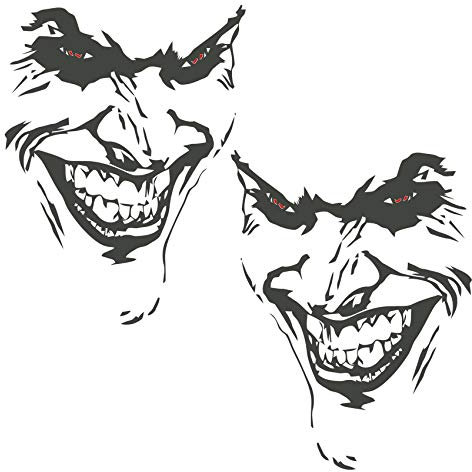 Joker Aufkleber 10x7cm Why so serious Schriftzug Spruch Fahrzeug Dekor Folie für Auto Bus Wohnwagen Kfz Zubehör Autoaufkleber Clown (Anthrazit Metallic, K059 + K060 2x Joker)