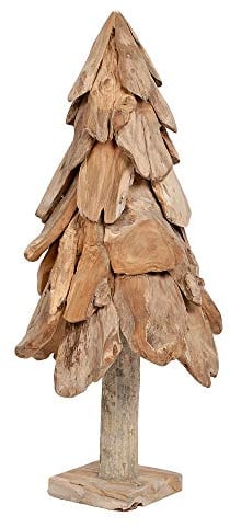 LEBENSwohnART BOOM Deko Baum, Teakholz, Weihnachtsbaum aus Holz, H100cm | Holzdeko in Tannenform für Advent und Winterzeit, vielseitig auf Boden, Kommode oder Fensterbank dekorativ einsetzbar
