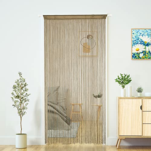 Doorways String Curtain Door Curtains,Bedroom Decor Kitchen Closet Living Room Laundry Fringe Hallway Tassel Screen Room Divider Boho Hippie Hanging for Wedding and Party(39×79in/100×200cm, Deep Ecru)
