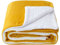SOCHOW Waffel Sherpa Fleecedecke, superweiche, flauschig warme, leichte, Wendeplüschdecke für Bett, Sofa und Couch, 150 x 200 cm Senfgelb