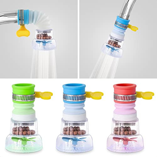 3 Pcs Faucet Filter Set - Water Faucet Extenders 360 Rotating, Adjustable Water Purifier for Sink (0.83 x 2.6 x 1.85), Easy to Install and Store, Reduce Water Waste, Good for Kitchen and Bathroom
