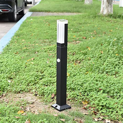 WRMING Borne Lumineuse Exterieur avec Détecteur de Mouvement, LED Lampadaire extérieur Jardin IP65 étanche 60cm Borne Exterieur Moderne en Aluminium, Blanc Chaud, pour Chemins Terrasse Patio