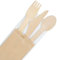 BIOZOYG Holz Besteck Set Messer Gabel Löffel 16cm mit Serviette I Imbiss Besteck biologisch abbaubar I Party Holzbesteck hygienisch verpackt I Holz Essbesteck Set Outdoor Grosspackung 200 Stück