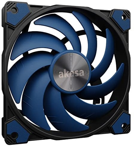 Akasa Alucia SC14, 140mm PWM Case Fan, Up to 1800RPM and 84.3 CFM, Anti-vibration Pads, High Airflow Chassis Fan, Blue Cooling Fan for PC, CPU Cooler and Radiators, AK-FN118
