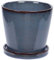 Decorative Small Ceramic Plant Pot Indoor Home House Flower Succulent Cactus Herb Round Planter Cover Holder (Ø Diameter 11.5cm - Blue)