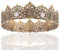 King Men Tiara Krone Imperial Mittelalter Stirnband Kristall Festzug für Hochzeit Halloween Messe Kostüm Geburtstag (Dunkelgold mit weißem Stein)