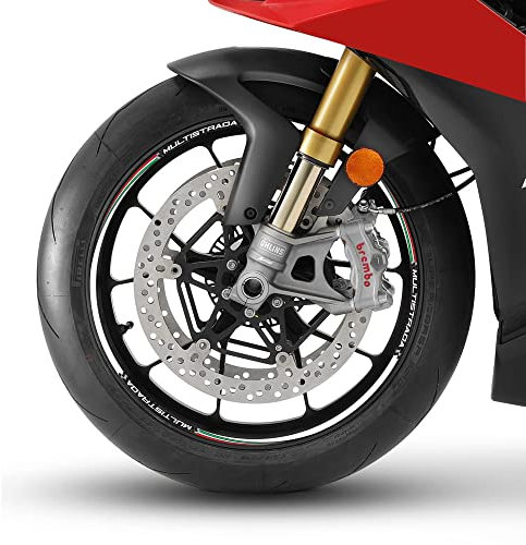 labelbike - Aufkleber Streifen Motorradfelgen Räder 17 Schutz-Kit kompatibel mit Ducati Multistrada Weiß Italien