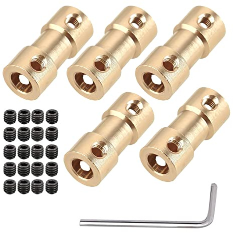 WANGCL 5 Stück Messingwellen-Kupplungs-Adapter 2 mm - 4 mm mit Schrauben für RC Auto Flugzeug Boot Motor