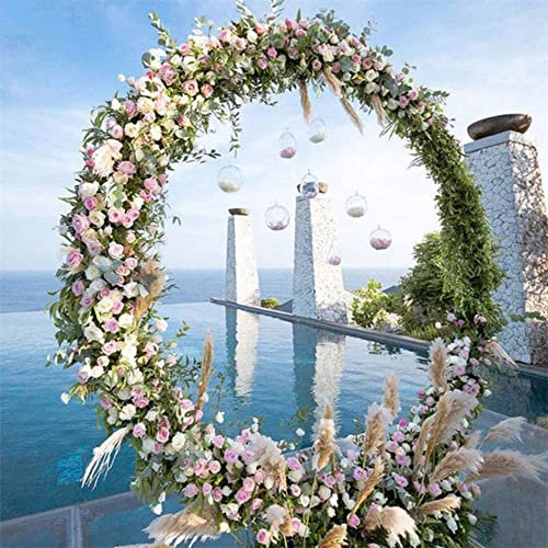 Arches de Jardin, Arche de Fleur de Rose en métal, Support de Toile de Fond Rond, Cadre de Treillis de Mariage, pergola de Cercle de Fer pour Plantes grimpantes, décoration de pelouse d