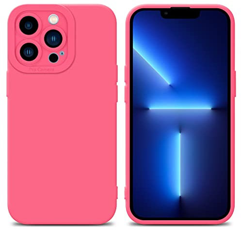 Cadorabo Hülle kompatibel mit Apple iPhone 13 PRO MAX Schutzhülle TPU Silikon Case Liquid Design mit Kameraschutz Slim Kratzfest Weiche Gummi mit Rundumschutz Case Hülle für iPhone 13 PRO MAX in Rot