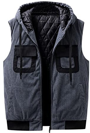 Treadyouth Männlicher Herbst- und Winter-Baumwollbeiläufiger Warmhalten Reißverschluss Abnehmbarer einfarbiger ärmelloser Urlaub im Freien Weste Jackenmantel Judo Anzug (A, XXXL)