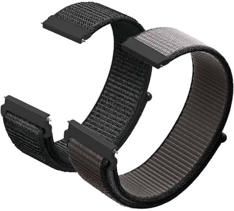 KUBFDL Nylon Fabric Uhrenarmband, 20mm/22mm mit Smartwatch Armband Schnellverschluss für Herren Damen, Verstellbare Aatmungsaktive Gewebte Sportbänder, Watch Straps für Herren Damen 2 Stück