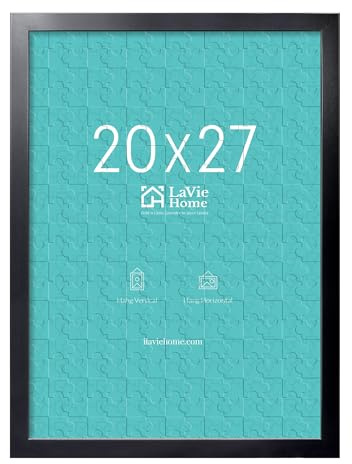 LaVie Home 20x27 Picture Frame Black, Puzzles Frame for Wall Decoration, Classic Black Minimalist Style Suitable for Decorating Houses, Offices, Hotels, Puzzles Posters Photos or Artwork（1 Pack）
