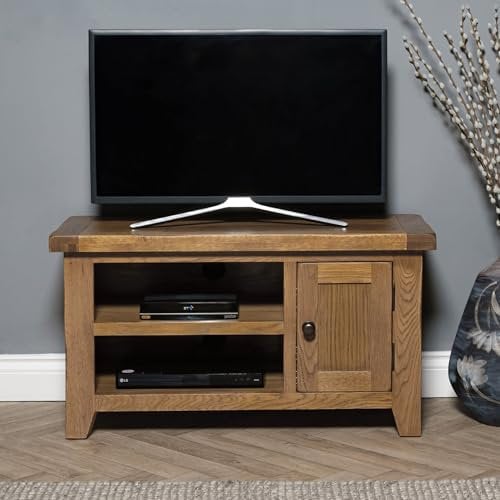 Elm home and garden Rustic Oak 1 Door Small Tv Media Unit Fully Assembled 50 cm high x 91 cm Wide x 437 cm Deep