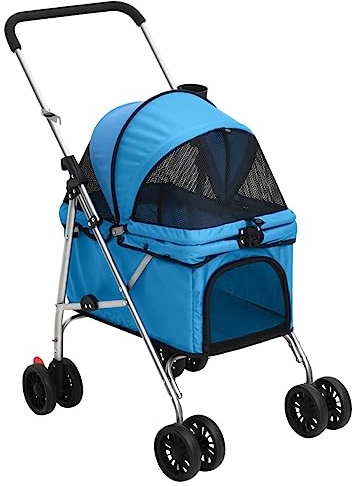 vidaXL Hundewagen Faltbar Blau 76x50x100 cm Oxford-Gewebe