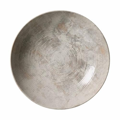Ritzenhoff & Breker Cecina Suppenteller, 21 cm, Tiefer Teller im Manufaktur-Look, Mix & Match-Geschirr, Spülmaschinenfest und Alltagstauglich, Steinzeug, Perle
