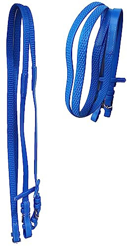 CHALLENGER Horse English Biothane 40MIR01RB Zügel mit Gummigriff, 2,7 m, Schwarz