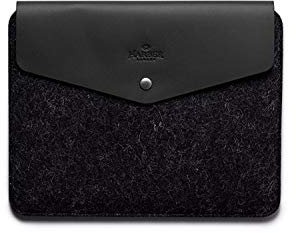 Harber London - Funda sobre de Piel para iPad | Ideal para iPad Pro 12.9 (2018/2022) y de tamaños similares | Color Negro | Hecho a Mano con Materiales Resistentes y Certificados Ecológicos