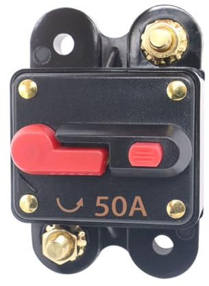 CGEAMDY Auto Leistungsschalter Sicherung Schalter, Kfz Sicherung Leistungsschalter, Manuelle Rücksetzsicherung Sicherungshalter, Für Motor Auto Marine Boat(50A)