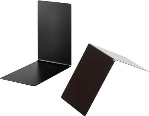Papiertiger Metall-Buchstützen 85x140x140mm Schwarz, 3 Paar | Für Bücher, Zeitschriften, Ordner und Ringbücher