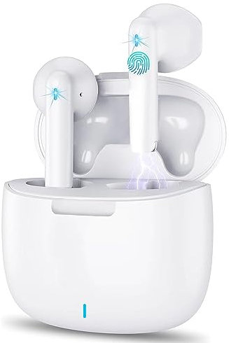 INGZOON Cuffie Bluetooth, Auricolari Wireless In Ear,con Microfoni, Stereo HiFi, Cuffie Senza Fili IPX7 Impermeabili,Controllo Touch, Accoppiamento Automatico,per iOS Android