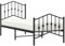 vidaXL Bettgestell, Bettrahmen mit Lattenrost Metallbeinen, Bett Gästebett mit Kopfteil Fußteil, Metallbett Einzelbett Schlafzimmerbett, Schwarz 75x190cm Metall