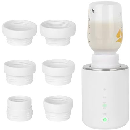 Mineup Scaldabiberon Elettrico Portatile da Viaggio,Scaldabiberon Portatile Senza Fili con 6 adattatori,Riscaldatore Biberon da Viaggio Senza Fili, Scaldabiberon Bottle,Scaldabiberon Portatile Neonato
