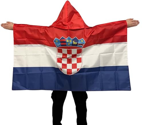 Kroatien Bodyflagge Premium Qualität aus fein Polyester - Croatia Bodyflag - Kroatien Umhängeflagge - Kroatische Flagge - Kroatien Flagge - Croatia Flag - Hrvatska zastava