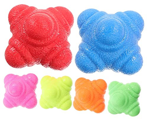 CORHAD 6stücke Teiliges Hexagonale Reaktionsbälle Aus Langlebigem TPR Für Hand-Augen-koordination Agility-Training Geschwindigkeit Fitness Zuhause in Mehreren Farben