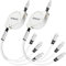 SDBAUX USB C a Múltiple Cable de Carga Retráctil [3A 1M 2 Pack] Cable de Carga Tipo C a 3 en 1 Cable con Puertos iP/Tipo C/Micro USB, para Teléfono iOS, Android Galaxy, Hoor View, Xiaomi, LG, Sony